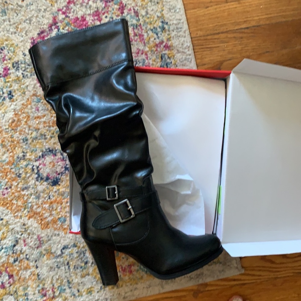 Style & Co knee high black boot heels